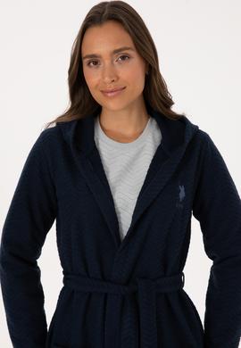 Kadın Lacivert Kemerli Sabahlık - 50318881004