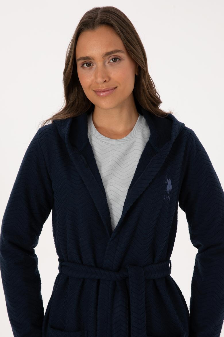 Kadın Lacivert Kemerli Sabahlık - 50318881004