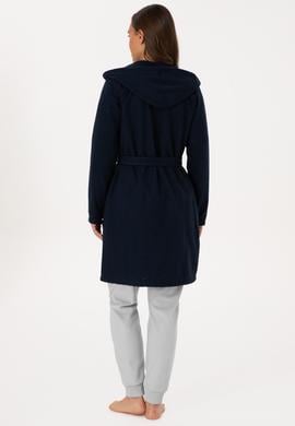 Kadın Lacivert Kemerli Sabahlık - 50318881004