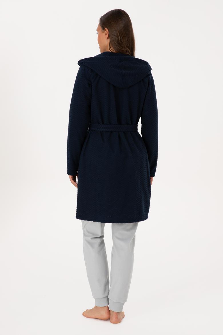 Kadın Lacivert Kemerli Sabahlık - 50318881004