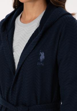 Kadın Lacivert Kemerli Sabahlık - 50318881004