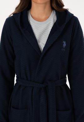 Kadın Lacivert Kemerli Sabahlık - 50318881004