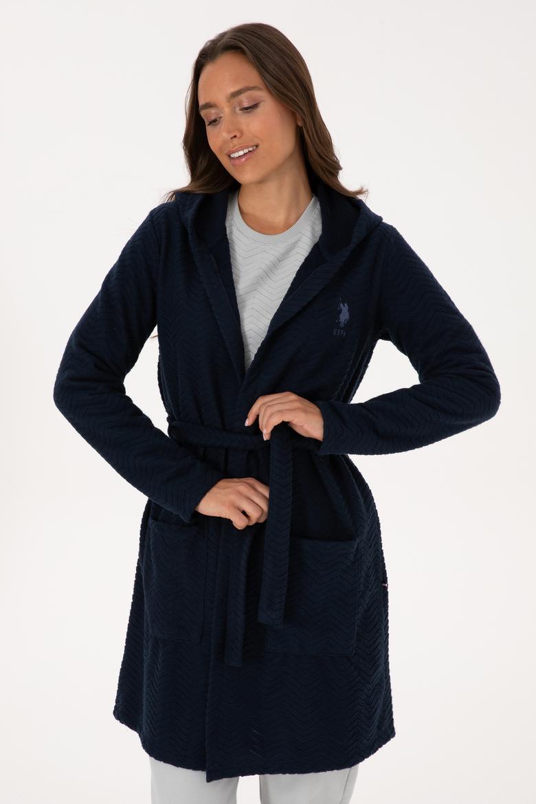 Kadın Lacivert Kemerli Sabahlık - 50318881004