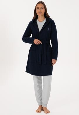 Kadın Lacivert Kemerli Sabahlık - 50318881004