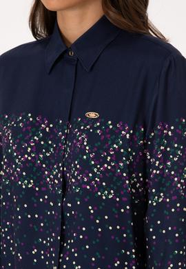 Kadın Lacivert Uzun Kollu Gömlek - 50308965028