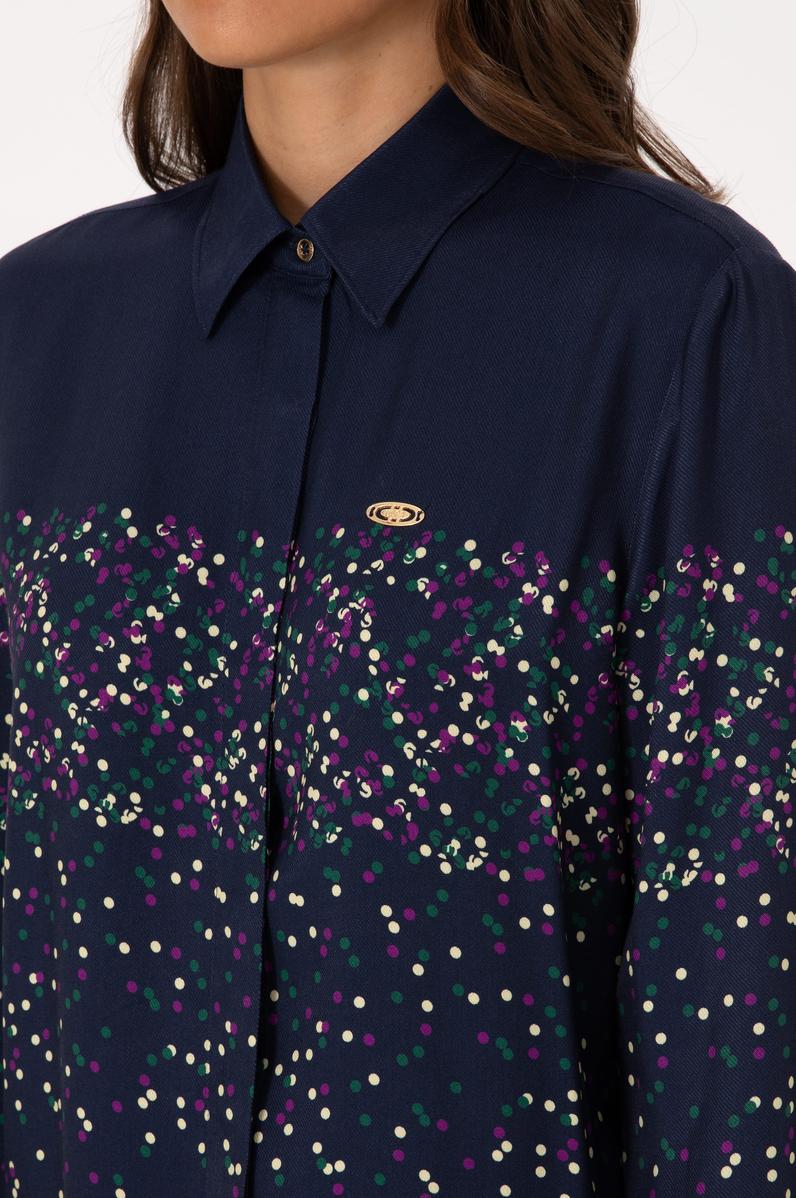 Kadın Lacivert Uzun Kollu Gömlek