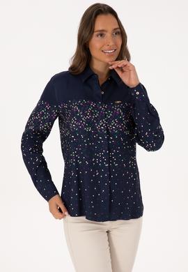 Kadın Lacivert Uzun Kollu Gömlek - 50308965028