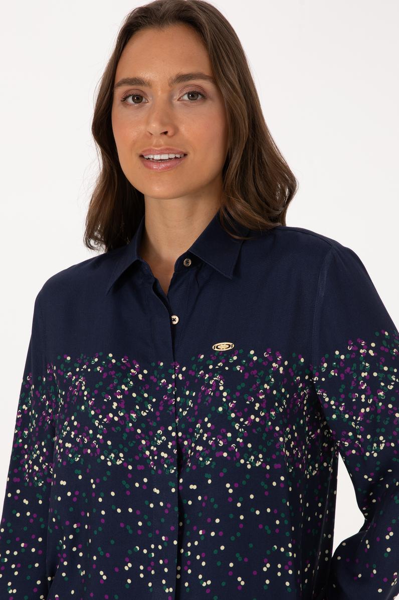 Kadın Lacivert Uzun Kollu Gömlek