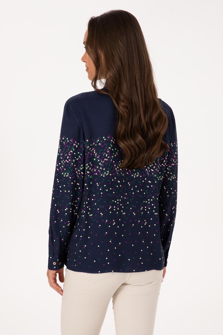 Kadın Lacivert Uzun Kollu Gömlek - 50308965028