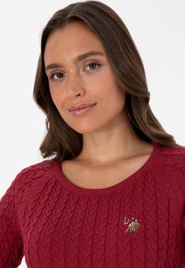 Kadın Koyu Frambuaz Bisiklet Yaka Basic Kazak - 50307728075