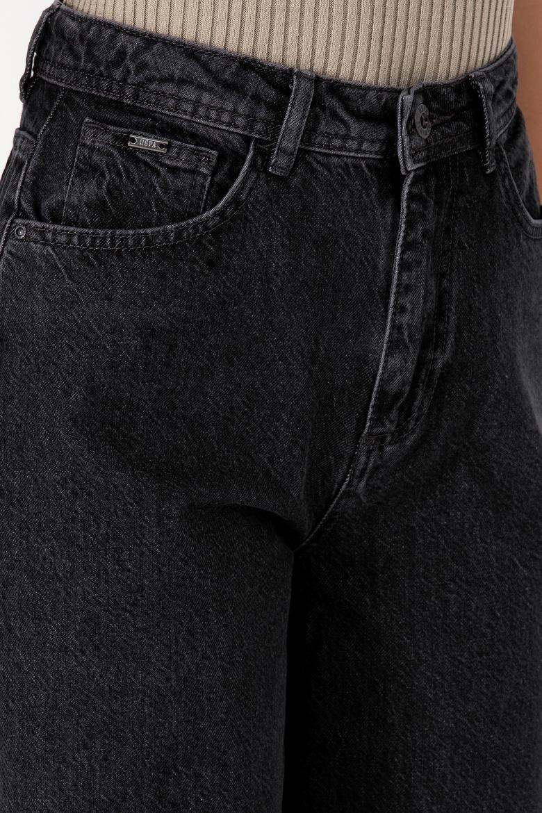 Kadın Antrasit Loose Fit Jean Pantolon - 50308792021