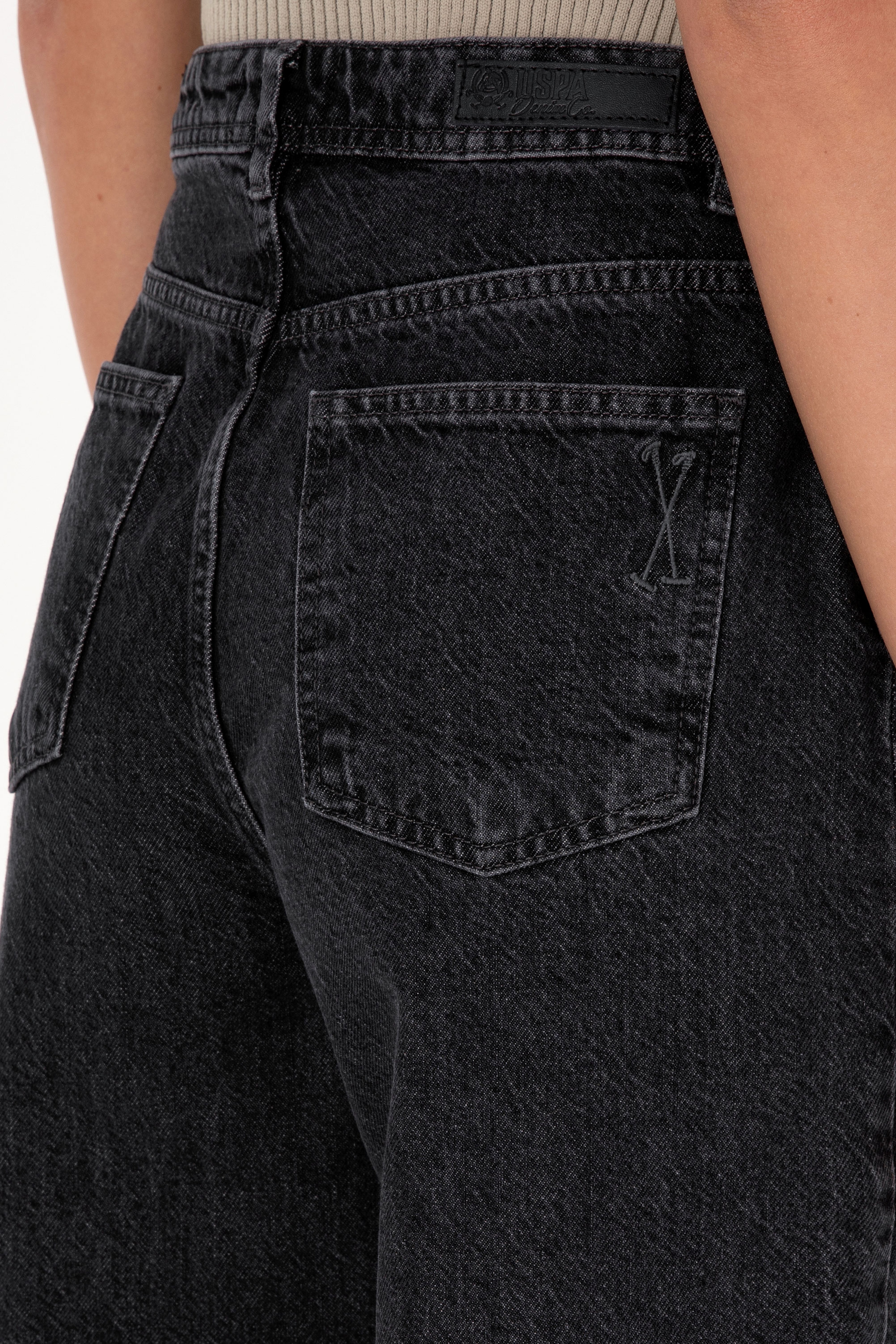 Kadın Antrasit Loose Fit Jean Pantolon