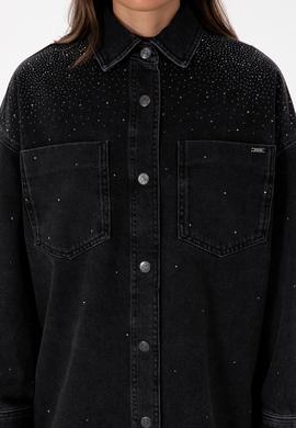 Kadın Siyah Jean Gömlek - 50309856003