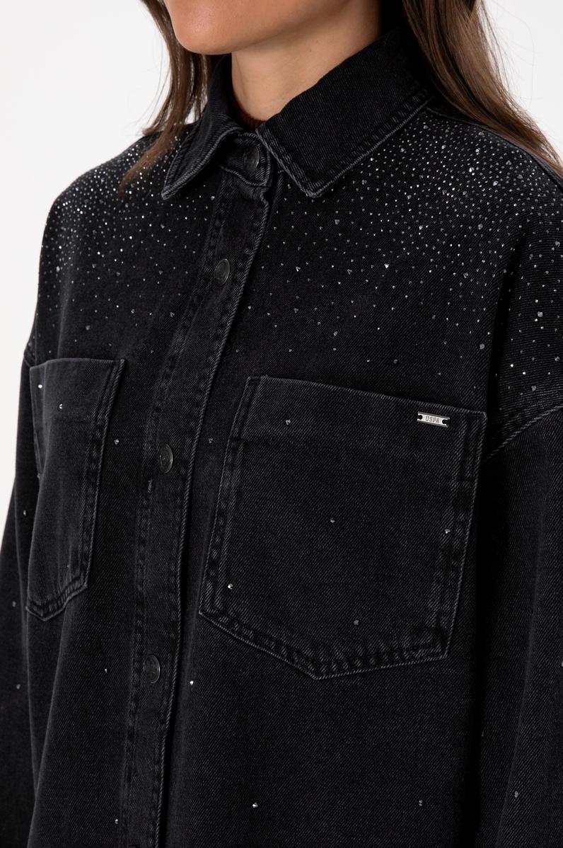 Kadın Siyah Jean Gömlek