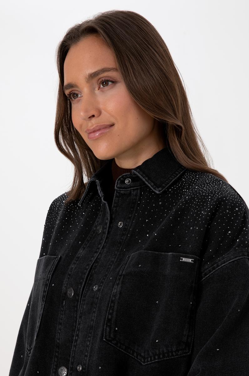 Kadın Siyah Jean Gömlek