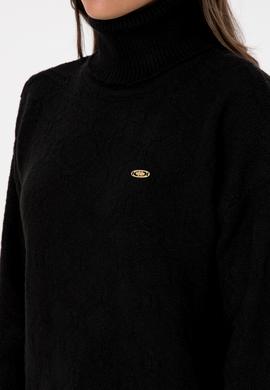 Kadın Siyah Boğazlı Kazak - 50309658034