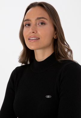 Kadın Siyah Balıkçı Yaka Kazak - 50315937002