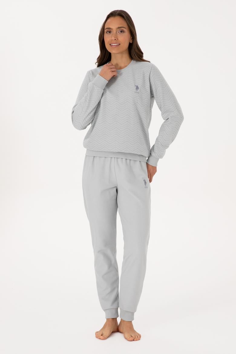 Kadın Gri Melanj Pijama Takımı