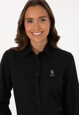 Kadın Siyah Uzun Kollu Basic Gömlek - 50307990031