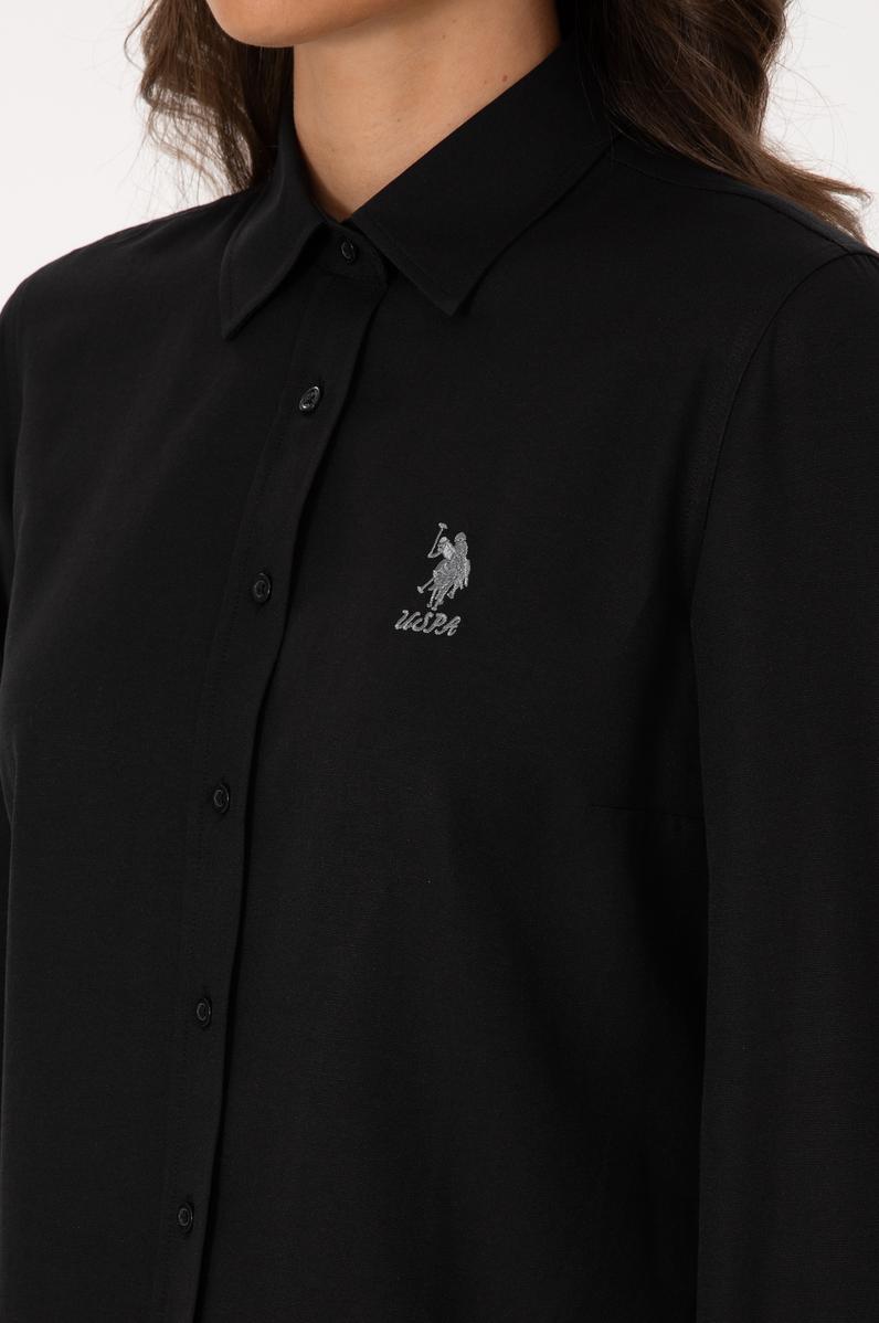 Kadın Siyah Uzun Kollu Basic Gömlek