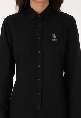 Kadın Siyah Uzun Kollu Basic Gömlek - 50307990031