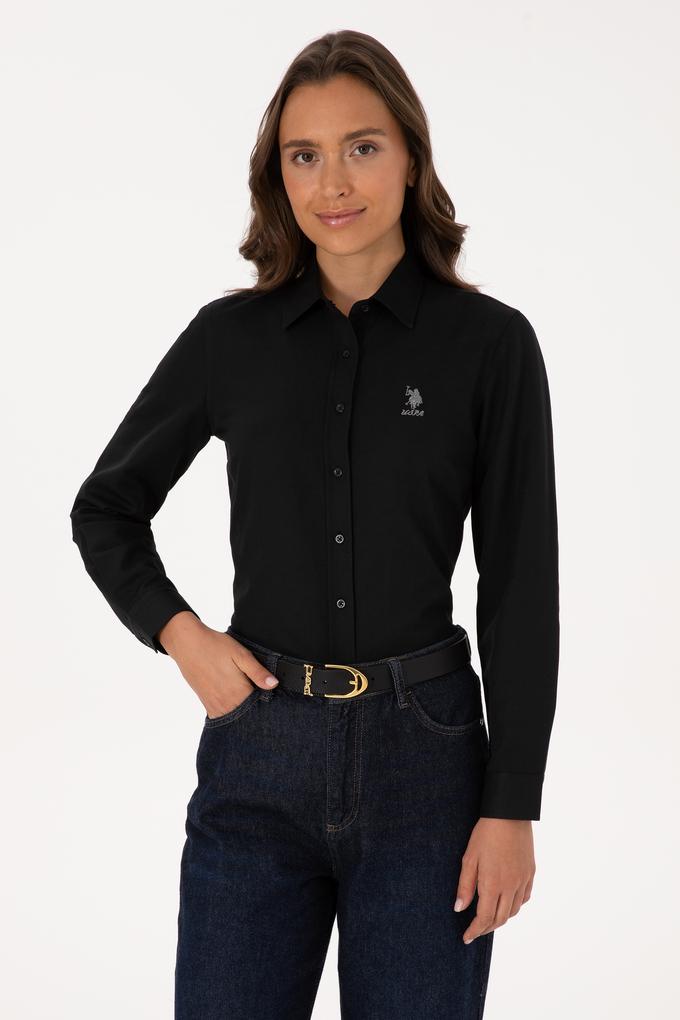 Kadın Siyah Uzun Kollu Basic Gömlek