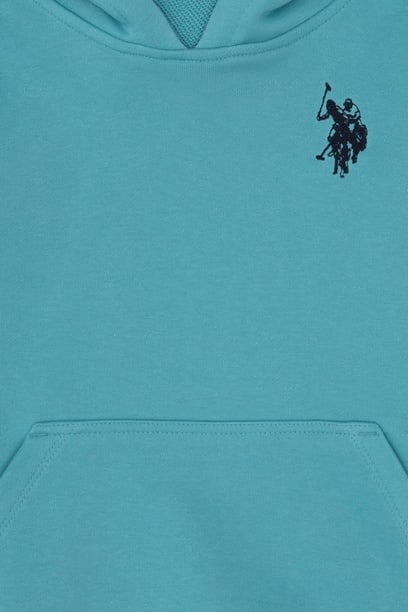 Erkek Çocuk Mint Basic Kapüşonlu Sweatshirt
