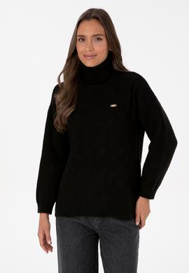 Kadın Siyah Boğazlı Kazak - 50309658034