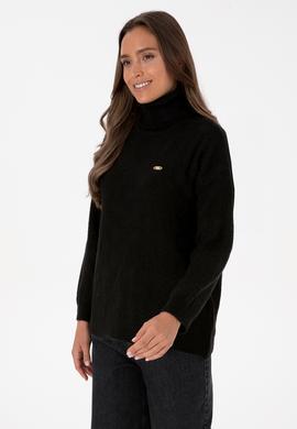 Kadın Siyah Boğazlı Kazak - 50309658034