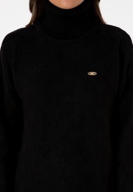 Kadın Siyah Boğazlı Kazak - 50309658034