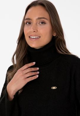 Kadın Siyah Boğazlı Kazak - 50309658034