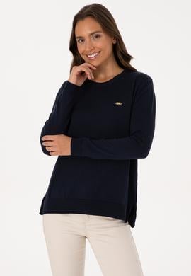 Kadın Lacivert Bisiklet Yaka Basic Kazak - 50307735063