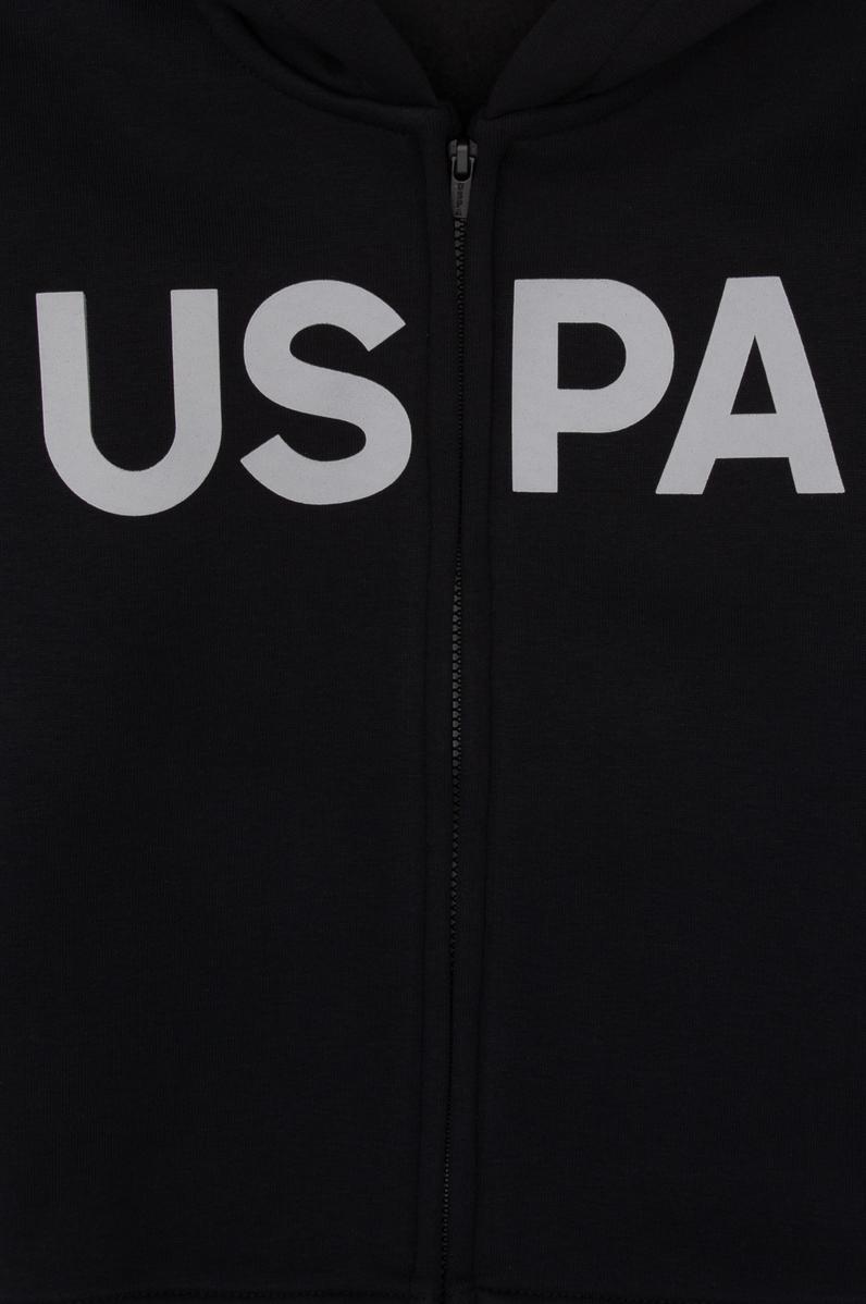 Erkek Çocuk Siyah Basic Kapüşonlu Sweatshirt