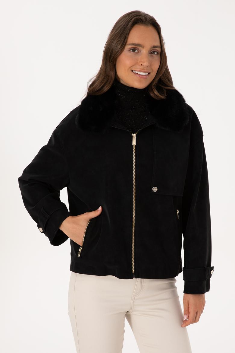 Kadın Siyah Deri Ceket