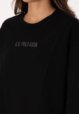 Kadın Siyah Bisiklet Yaka Sweatshirt - 50307792005