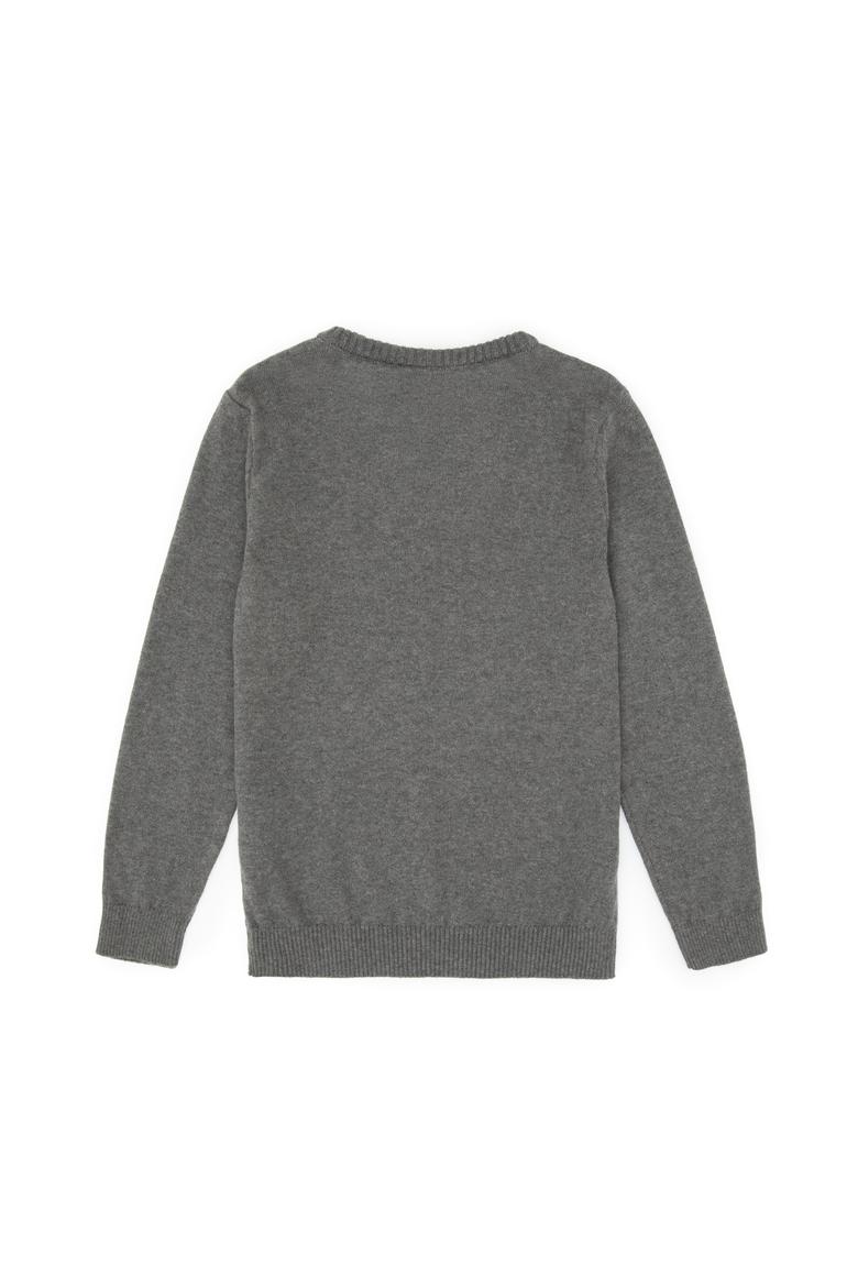 Erkek Çocuk Gri Melanj Basic Kazak - 50315611026