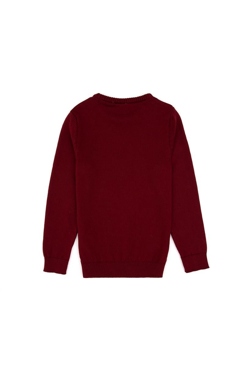 Erkek Çocuk Bordo Basic Kazak