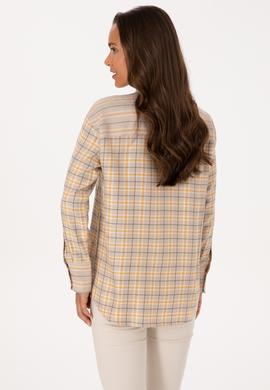Kadın Taş Uzun Kollu Ekoseli Gömlek - 50316425004