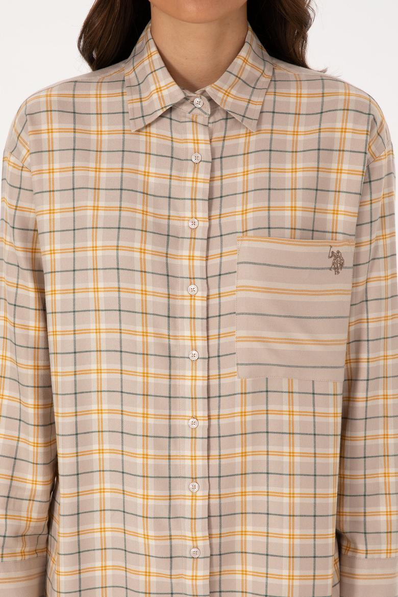 Kadın Taş Uzun Kollu Ekoseli Gömlek - 50316425004