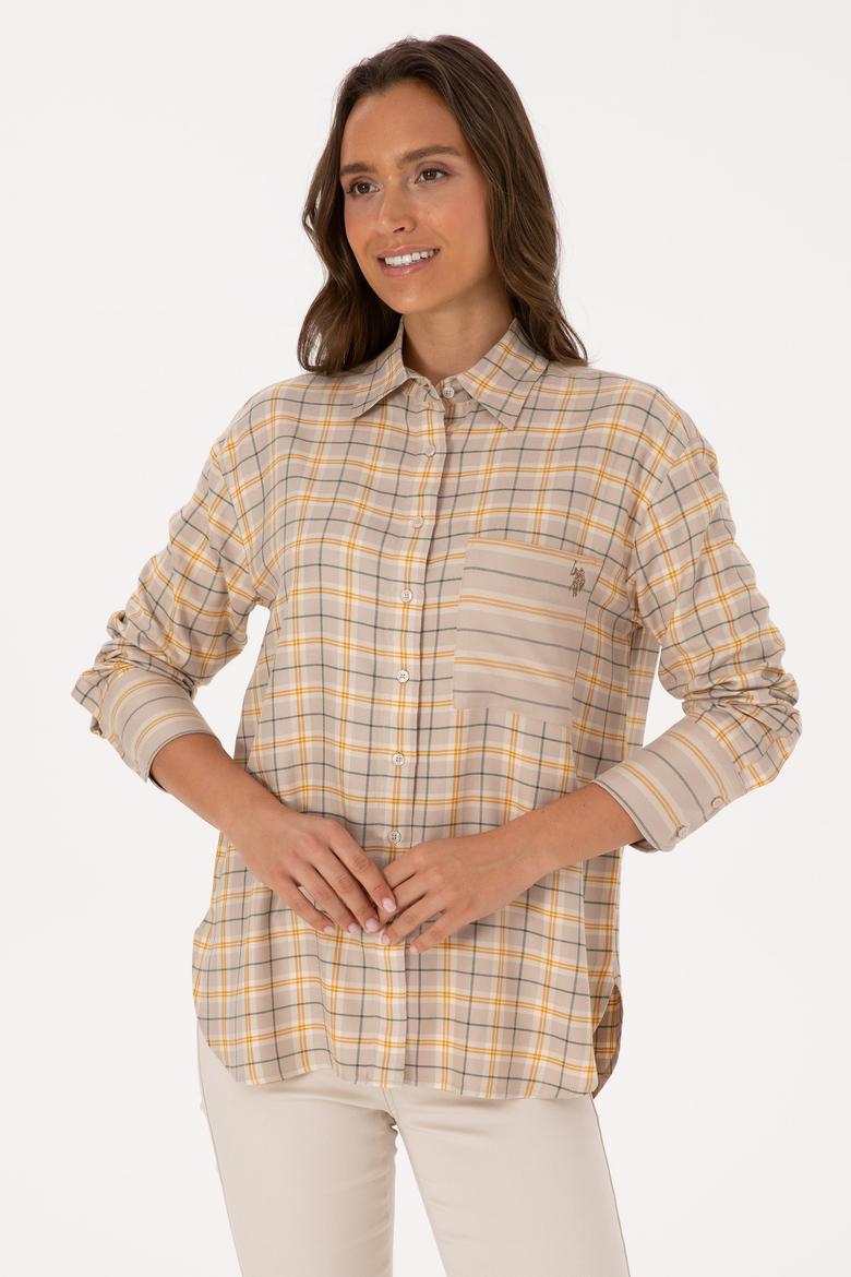 Kadın Taş Uzun Kollu Ekoseli Gömlek - 50316425004