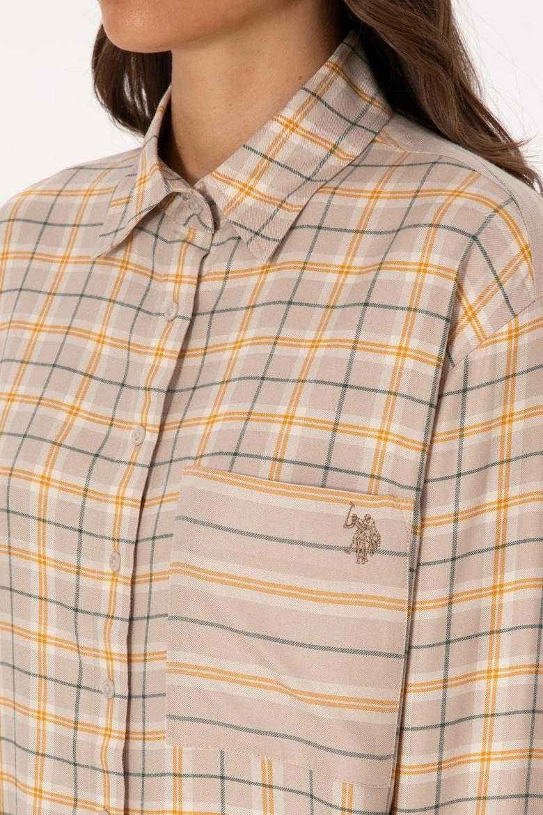 Kadın Taş Uzun Kollu Ekoseli Gömlek - 50316425004