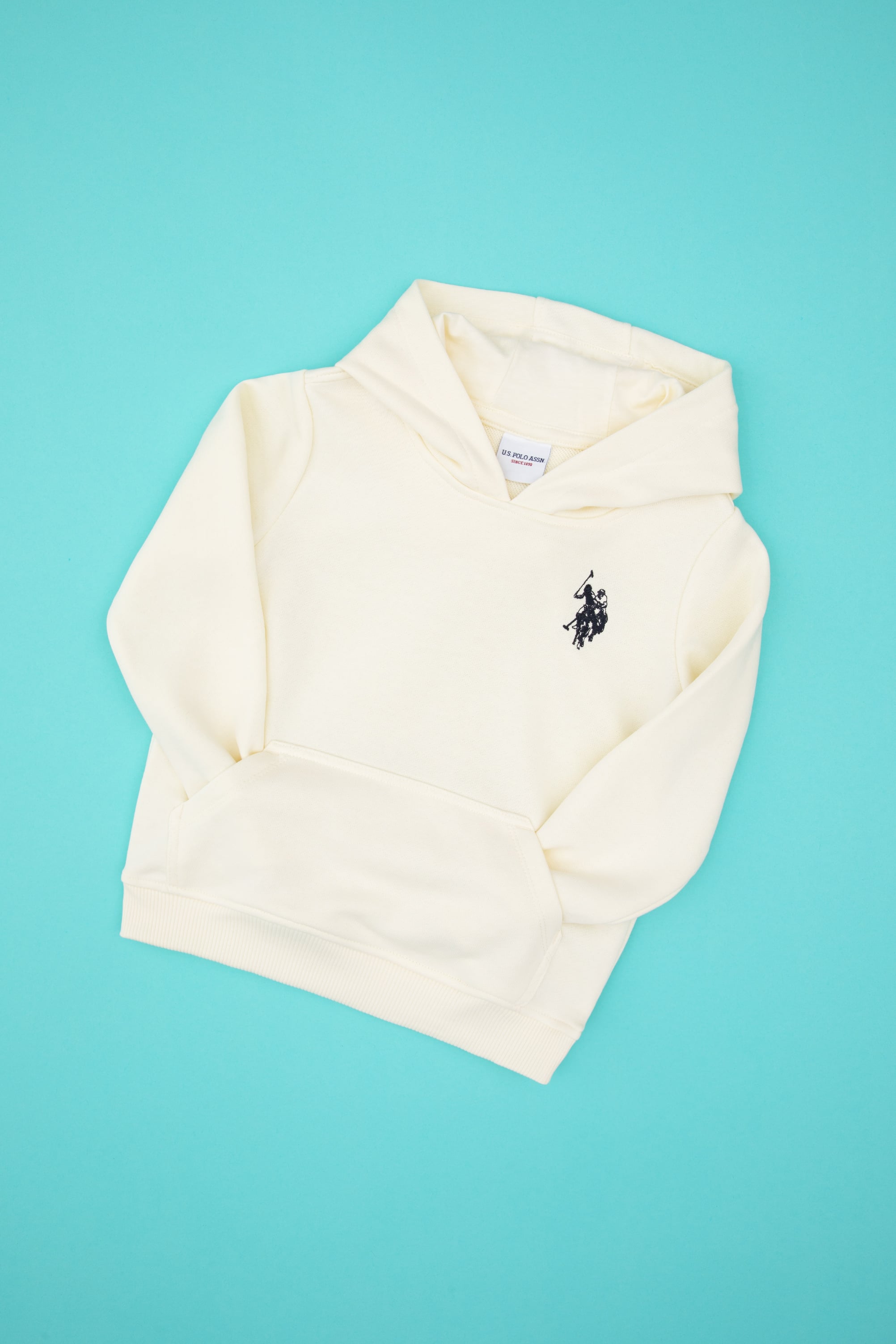 Erkek Çocuk Krem Basic Kapüşonlu Sweatshirt - Image 1