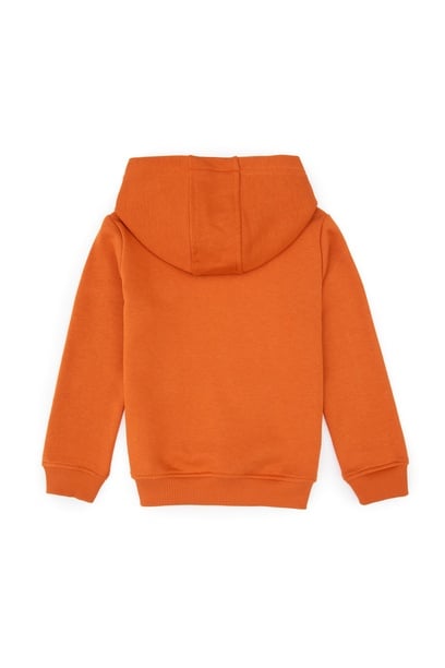 Erkek Çocuk Bakır Basic Kapüşonlu Sweatshirt