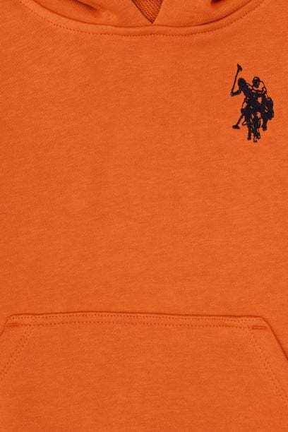 Erkek Çocuk Bakır Basic Kapüşonlu Sweatshirt