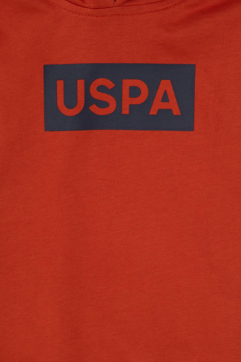 Erkek Çocuk Kiremit Basic Kapüşonlu Sweatshirt