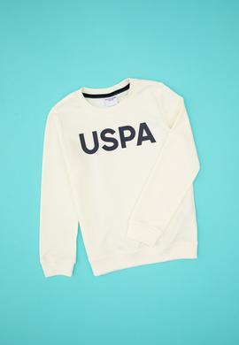 Erkek Çocuk Krem Basic Bisiklet Yaka Sweatshirt - 50307801158