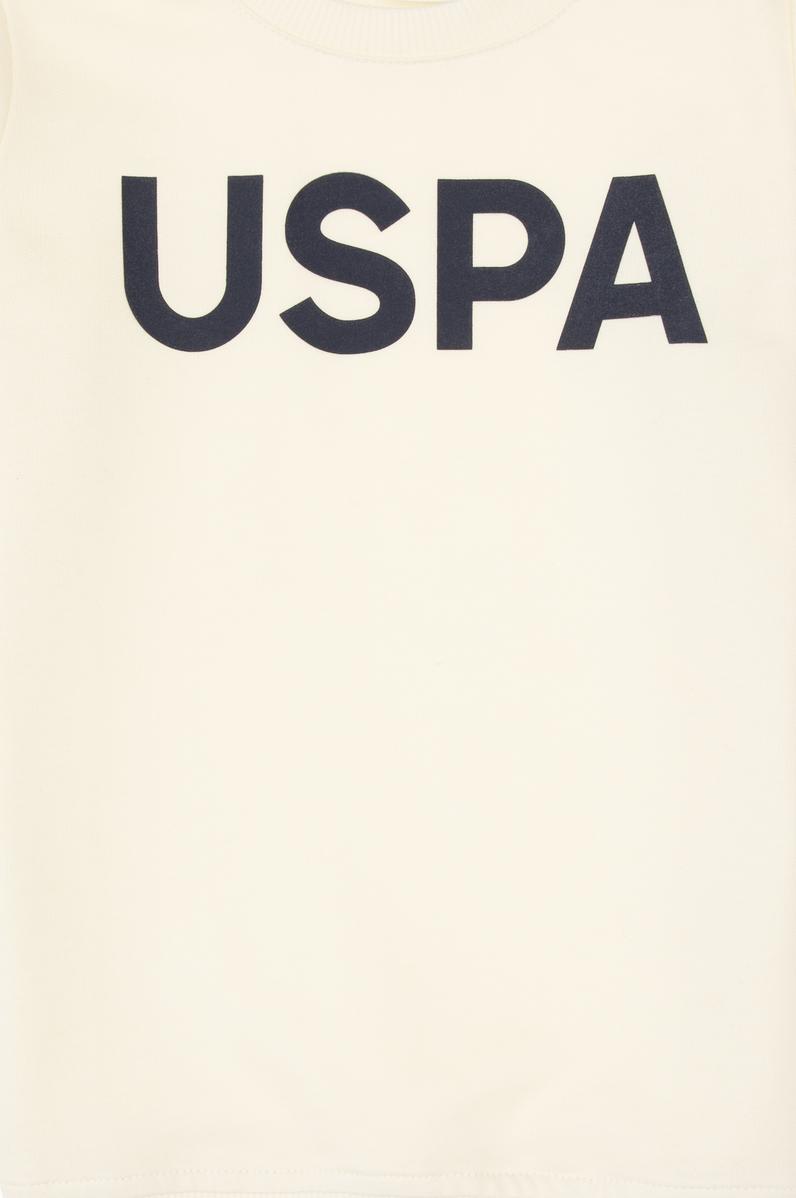 Erkek Çocuk Krem Basic Bisiklet Yaka Sweatshirt