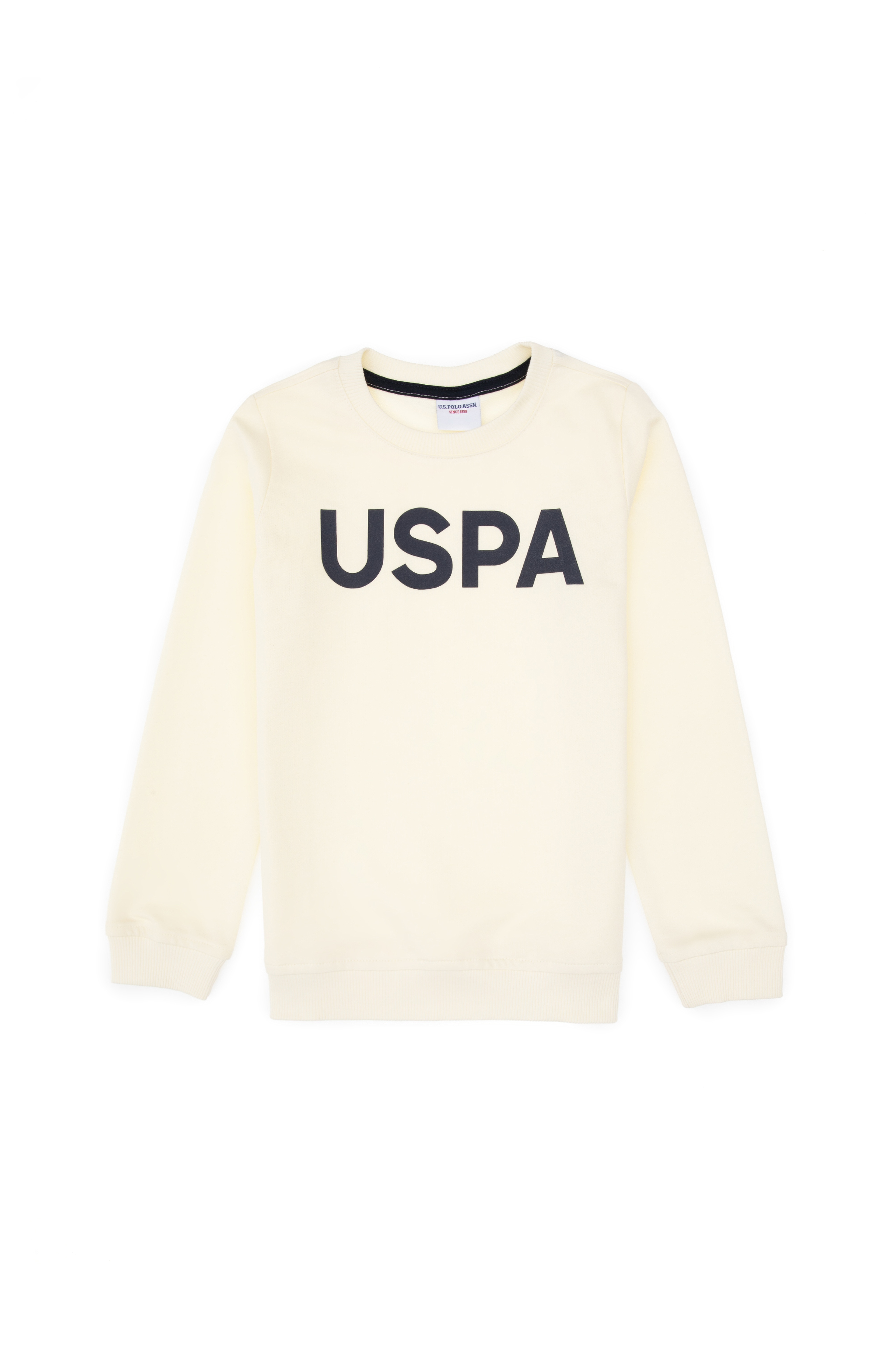 Erkek Çocuk Krem Basic Bisiklet Yaka Sweatshirt - Image 2