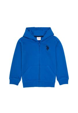 Erkek Çocuk Saks Fermuarlı Kapüşonlu Sweatshirt - 50316706133