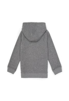 Erkek Çocuk Gri Melanj Fermuarlı Kapüşonlu Sweatshirt - 50316706006